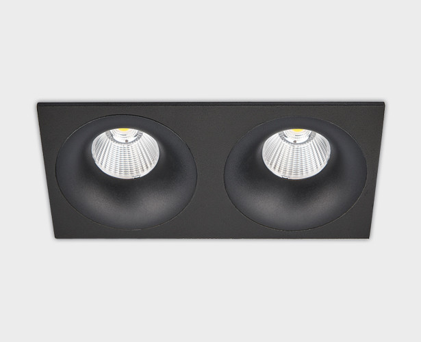 IT06-6016 black - 2шт. + IT06-6016 FR2 black светильник встраиваемый влагозащищенный