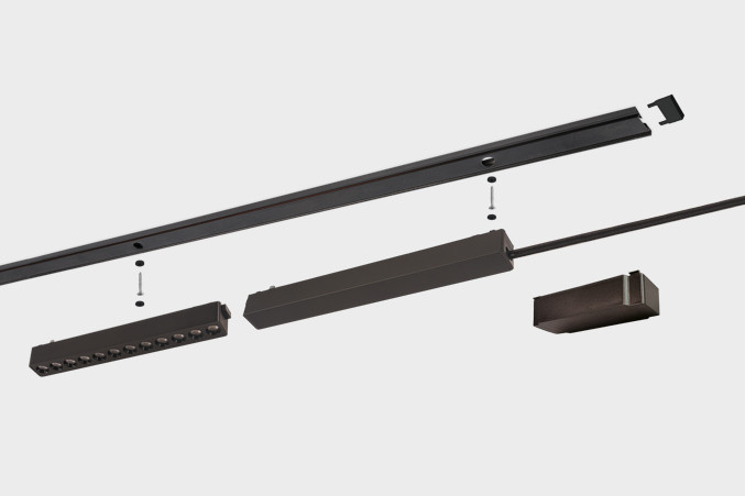 IT09-9020 black tube накладной магнитный шинопровод