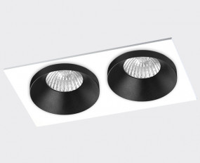 SP SOLO black - 2шт. + SP 02 white светильник встраиваемый с рамкой