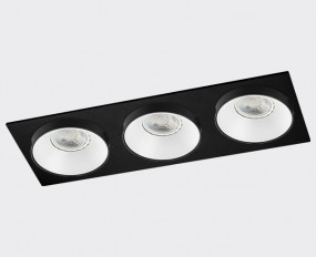 SP SOLO white - 3шт. + SP 03 black + SP ring - 3шт. светильник встраиваемый с рамкой