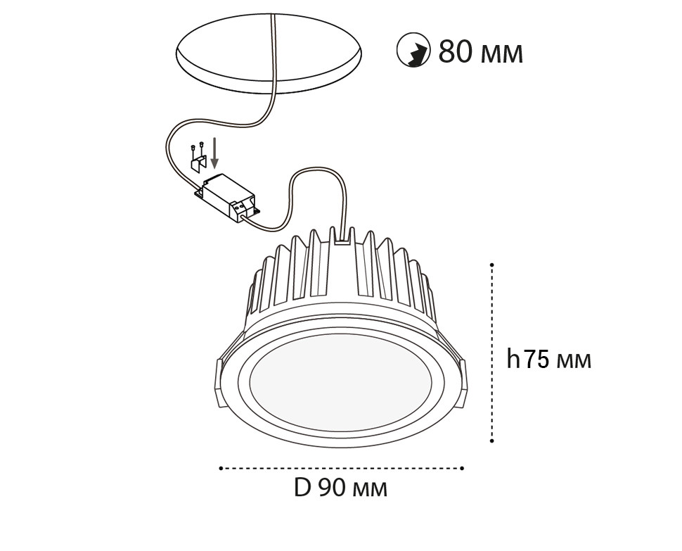 IT08-8018 white 4000K светильник встраиваемый влагозащищенный