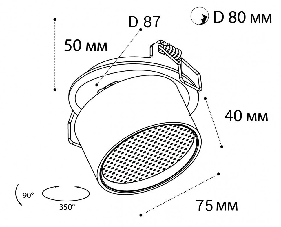 IT02-009 white 3000K светильник встраиваемый влагозащищенный