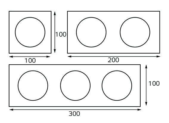 SP SOLO white - 2шт. + SP 02 black + SP ring - 2шт. светильник встраиваемый с рамкой