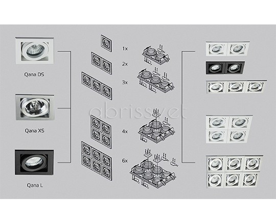 QANA 1L black светильник встраиваемый