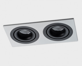 IT02-008 black - 2шт. + IT02-QRS2 white светильник встраиваемый с рамкой