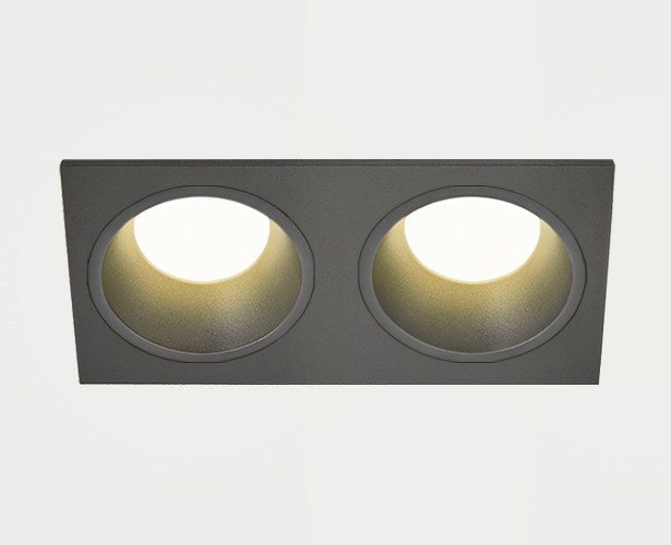 IT08-8013 black 3000K 2 шт + IT08-8015 black светильник встраиваемый с рамкой
