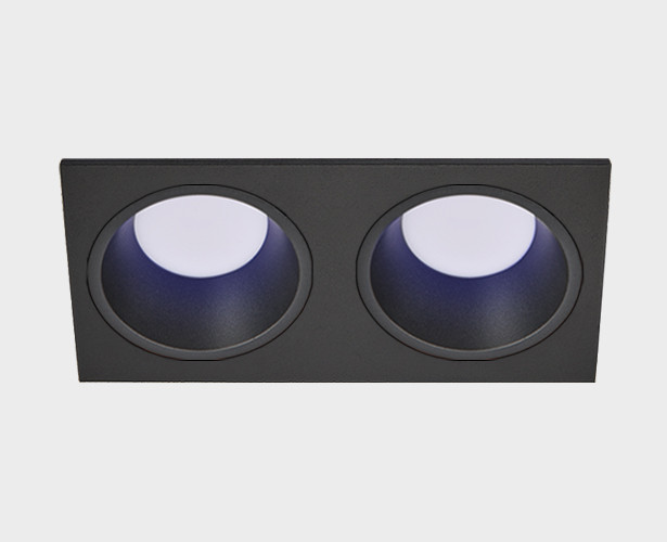 IT08-8013 black 4000K 2 шт + IT08-8015 black светильник встраиваемый с рамкой