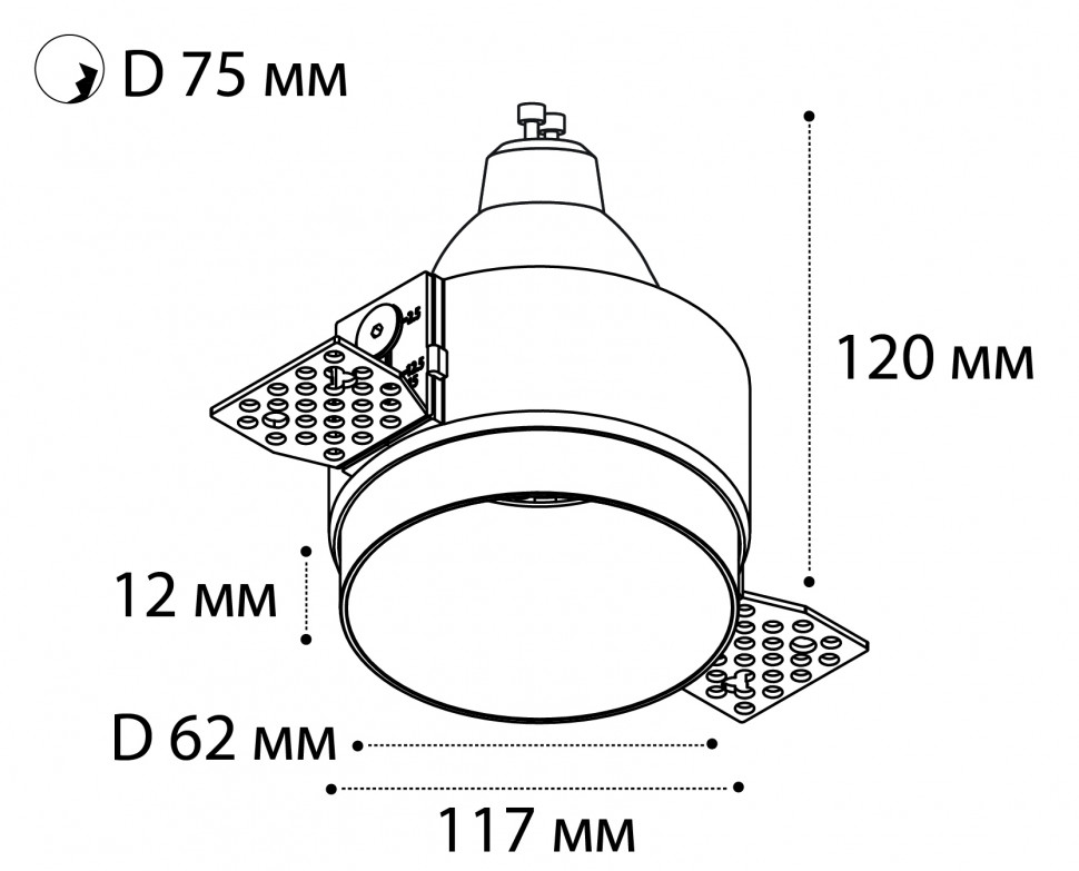 DL 2248 black светильник встраиваемый