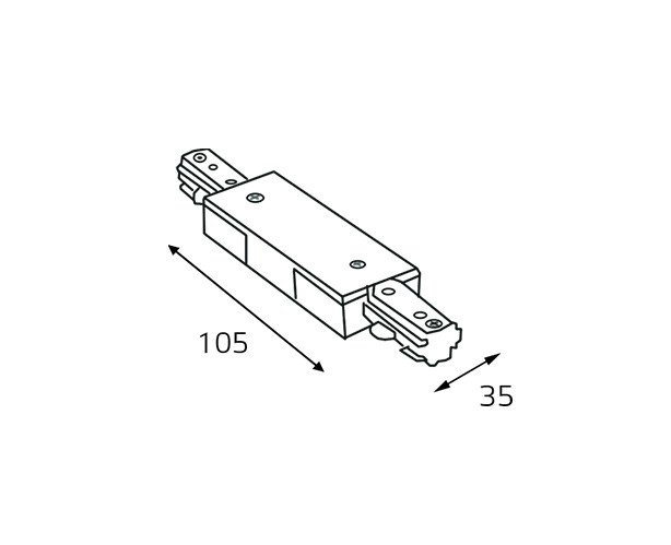 WSO 26B black соединитель линейный