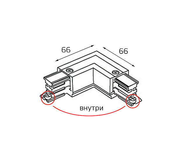WSO 28B right black соединитель угловой