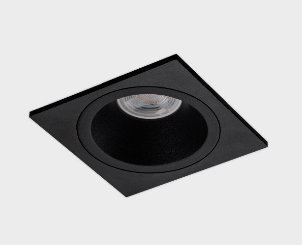 M01-1010 black + M01-1019 black светильник встраиваемый с рамкой