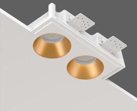 STELLANOVA QUASAR 80 DUO BRASS SN 203 светильник встраиваемый гипсовый