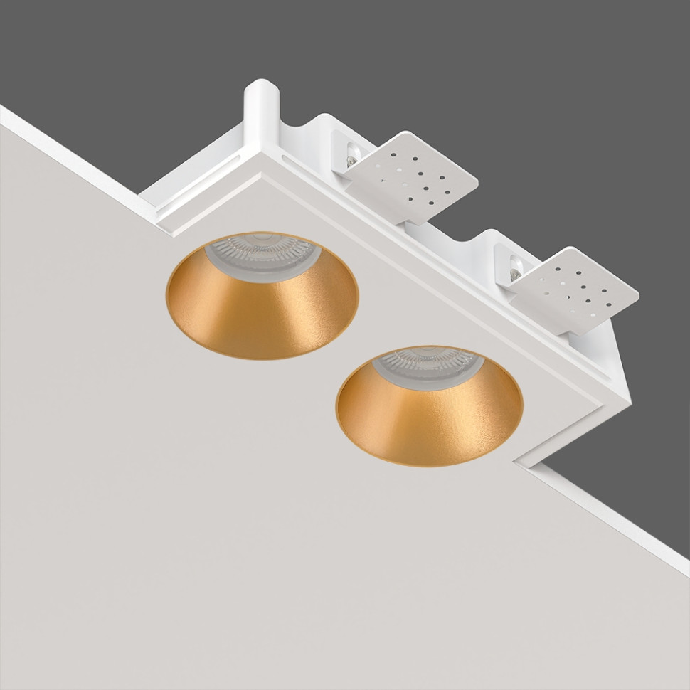 STELLANOVA QUASAR 80 DUO BRASS SN 203 светильник встраиваемый гипсовый