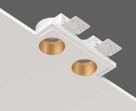 STELLANOVA QUASAR 55 DUO BRASS SN 209 светильник встраиваемый гипсовый