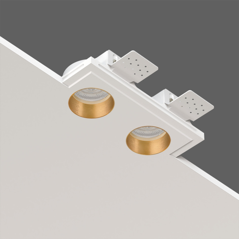STELLANOVA QUASAR 55 DUO FLAT BRASS SN 211 светильник встраиваемый гипсовый