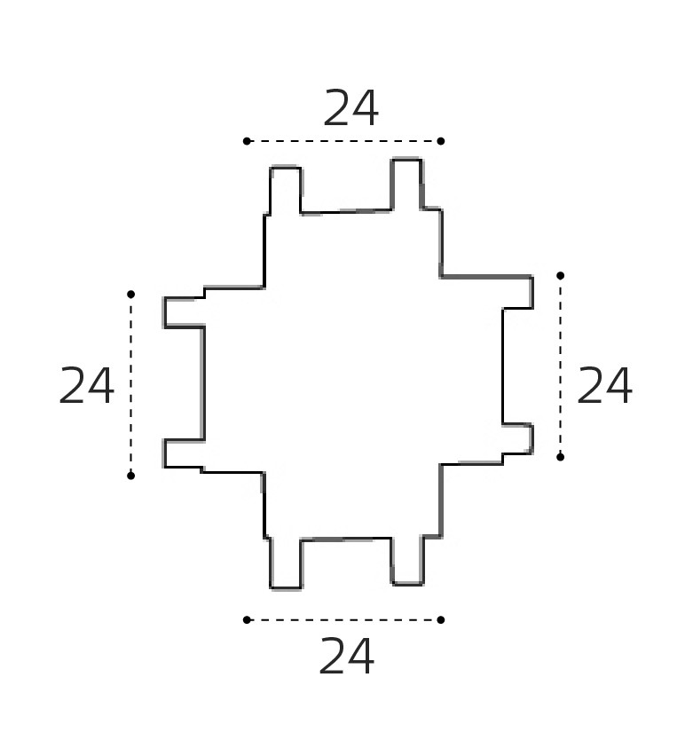 IT09-9031 black соединитель крестовой