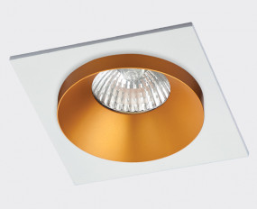 SP SOLO gold + SP 01 white светильник встраиваемый с рамкой
